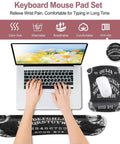 Grippy Black Mouse Pad With Stitched Edge And Non Slip Rubber Base Featuring Ouija Board Witch Pattern, Ideal Desk Decor