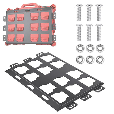 2 Pack Metal Mounting Plates With 100 Lb Load Capacity for tool storage box and screws