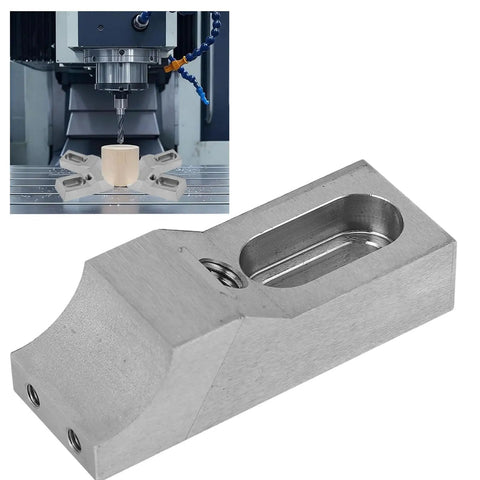 Heavy Duty Low Profile CNC Side Clamp Vise Made From Tough S136H Mold Steel With 60kN Clamping Power And M6 Arched Screw, close-up view.
