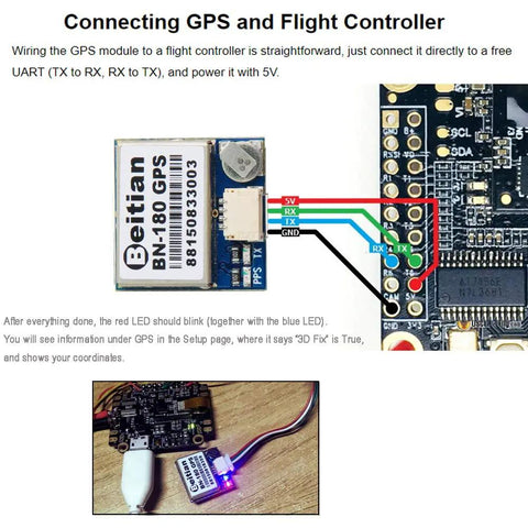 BN 180 GPS Glonass Module TTL NMEA 0183 wiring diagram for Arduino