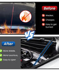 Comparison of Toyota Hood Struts For Tacoma 2024 2025 2026 And 4Runner 2025 2026 No Drill Hood Lift Support with old prop rod.