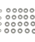 One Eighth Scale RC Ball Bearing Set With Steel Precision Bearings For Wheel Hubs ABEC 3 Tolerance 24 piece arranged in rows