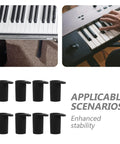8 Pack Keyboard Stand Feet Replacement Caps For Digital Pianos And Keyboards Shock Absorbing Non Marking Leg Protectors displayed.
