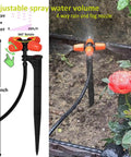 Irrigation Kit Automatic Watering System With Timer 64Ft One Quarter Inch Tubing 12 Rain Spray Watering Nozzles in garden
