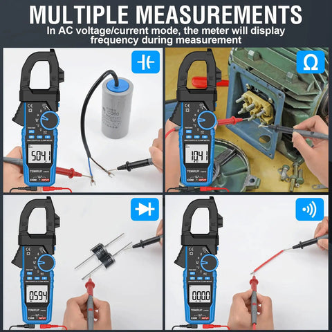 All In One Handy Clamp Meter Multimeter with Auto Ranging 6000 Counts True RMS for AC and DC Voltage and Current measurements