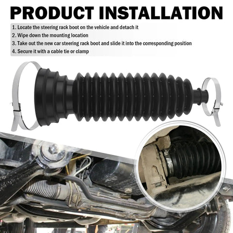Two Pack Thick Silicone Tie Rod Boot Kit For Rack And Pinion Large Caliber Cuttable Inner Boots With Ties And Clamps Heavy Duty