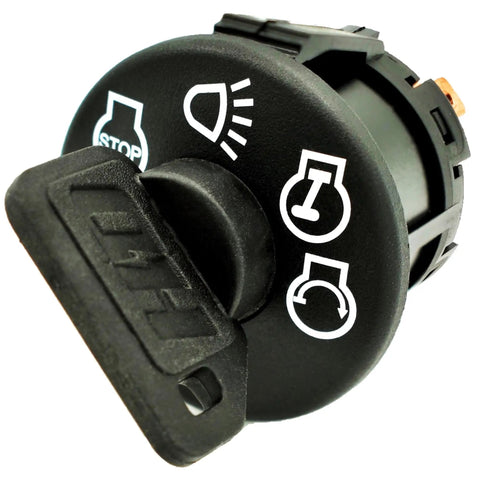 Beefed Up Starter Ignition Switch For 7 Terminal Type With Headlight Position close-up with icons and durable build