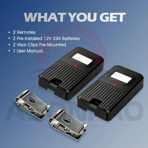 2 Pack Delta 3 Garage Door Remote 310 MHz 8 Dip Switch Compatible Replacement Part For DT DTA DTD DTC DNT00002A With Industrial Grade Chip And High Capacity Performance 3 Year Warranty with accessories