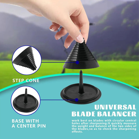 Universal blade balancer from the lawn mower blade sharpening kit for drill use upgraded blade assist sharpener with balancer.