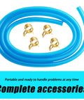 Heavy Duty Flexible Blue Motorcycle Fuel Line Hose 3.28 Feet With Kink Resistant Build And 4 Clamps For Smooth Fuel Flow Monitoring