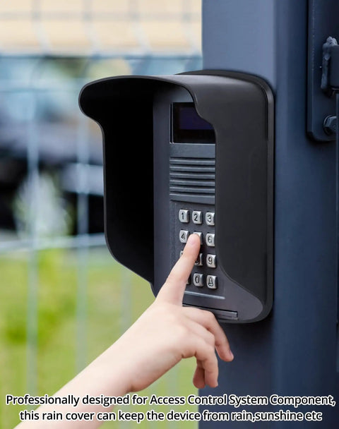 Waterproof Rain Cover Pair for Access Control Systems installed protecting keypad from rain and sun, rugged ABS material, outdoor use