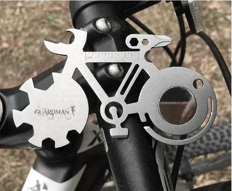All In One Bicycle 10 In 1 Multitool Card For Everyday Carry And Keychain Access With Wrenches, Flat And Phillips Screwdrivers