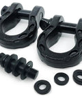 Off Road Recovery D Ring Tow Shackles, carbon steel, 68,000 lb capacity, 7/8 inch pin, washers, corrosion resistant, 2-pack