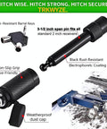 Locking Hitch Pin For 2In And 2-1/2In Receivers, 3-1/2 Inch Span, Rust-Resistant Carbon Steel, Anti-Theft Keyed Hitch Lock With Tamper-Resistant Barrel