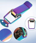 Universal Car Bumper Hook Clips Quick Release Fasteners for Trunk and Bumpers Multicolor 105x33mm 2 Pack, metallic close-up