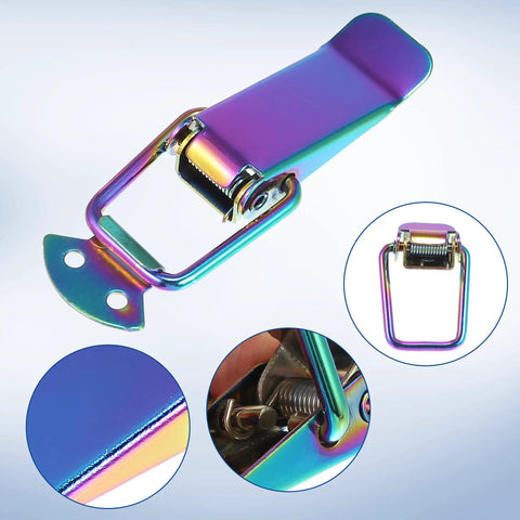 Universal Car Bumper Hook Clips Quick Release Fasteners for Trunk and Bumpers Multicolor 105x33mm 2 Pack, metallic close-up