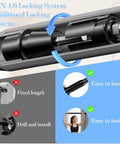 Close-up of Heavy Duty Tension Curtain Rod 48 To 140 Inch No Drilling Easy Install Extra Long Shower Rod locking mechanism