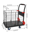 Built Like A Tank Two In One Platform Cart With Secure Cage Foldable Utility Dolly And Flatbed Hand Truck dimensions and features