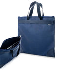 Go Anywhere Heavy Duty Large Zipper Pouch With Handle Fits A4 Paper And 16 Inch Laptop, Waterproof Oxford File Bag in blue.