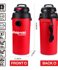 Image showing front and back of 5 Gallon Wet Dry Vacuum With 5.5 Peak HP, Wall Mountable Shop Vacuum For Garage Car And Workshop.