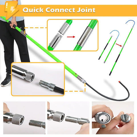 Premium Street Tough Insulated Rescue Hook Deadstick For Master Electricians showcases quick connect joint and fiberglass build features.