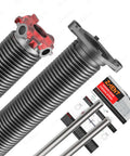 Pair Of 1.75 Inch Garage Door Torsion Springs With Non Slip Winding Bars Coated Heat Treated Steel For 18000 Plus Cycles