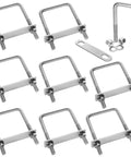 Eight Pack Square U Bolts With Washers And Nuts Two And A Half Inch Inner Width Hundred Millimeter Length 304 Stainless Steel Replacement Parts For Cars Trailers Ski Boats And Sailboats