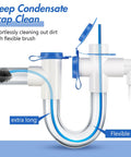 48 Inch Flexible Clean Out Pan Brush 3 Piece Set Soft Bristle Rod for AC and HVAC Condensate Drain Lines clean dirt in pipe.