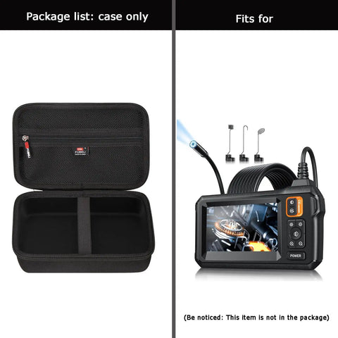Rugged Tough Case For Borescope Inspection Cameras That Keeps Your Gear Safe From Drops And Water Fits MugEasy Daxiongmao DEPSTECH Telsong Lightswim SKYBASIC And Other Popular Models, 8.1x5.7x3 in case only