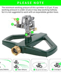 Heavy Duty Zinc Alloy Pulsating Impact Sprinkler For Yard And Lawn With Metal Base Adjustable Sprinkler Head Visible