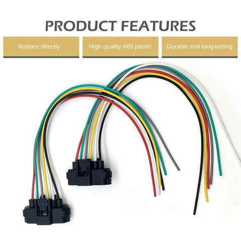 2-Pack 6-Way Throttle Body Pigtail Connector Kit, 6 Pin TPS Sensor Harness for Cars, OEM Replacement 9098011858, Black Durable