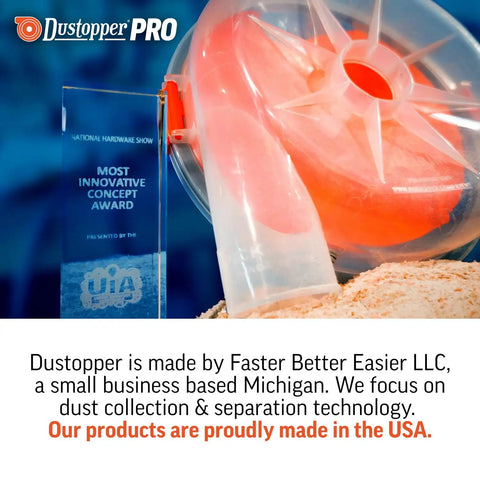 Low Profile Dust Separator Pro Grade For Your Shop Vacuums With High Flow 90 Degree Sweep Elbows And Connection Hose Fits Standard 5 Gallon Buckets Made In USA next to award trophy