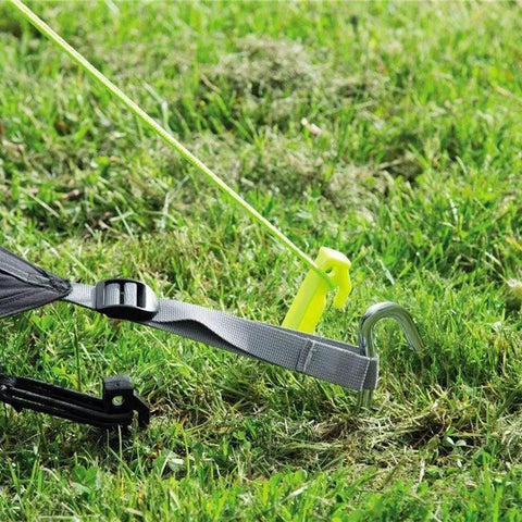 Heavy Duty 9 Inch Metal Tent Stakes, 25 Pack anchoring strap on grass, Anti Rust Galvanized Steel Ground Stakes for Camping Tarps Canopies