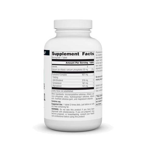 Heavy Duty Beta Sitosterol Capsules 375 Milligrams 120 Count label showing supplement facts and ingredients for heart health support.