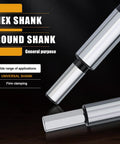 1-1/2 Inch Forstner Drill Bit 38mm Triple Flute Tungsten Carbide Tipped, round and hex shank, on dark background