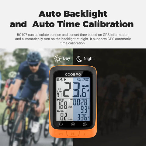 Wireless GPS Bicycle Computer With Bluetooth And ANT Plus For Cycling, Waterproof Speedometer And Tracker, 2.4 Inch LCD Display