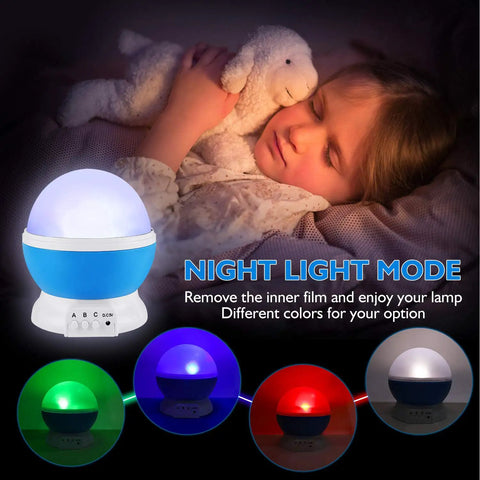 Nebula Star Projector Night Light With 360 Degree Rotation 4 LED Bulbs 12 Color Changing Sky Light USB Powered for kids