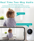 Indoor Wifi Security Camera For Home Base Monitoring Smooth Pan Tilt Coverage And Bright Color Night Vision Keeping Tabs On Babies And Pets At Home Sweet Home featuring real time two-way audio with a child by a window.
