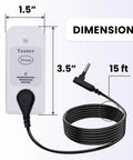 Grounding Mat Starter Kit For Pain Relief Sleep Energy Inflammation And Wellness With Outlet Adapter Outlet Tester shown with dimensions and 15 ft cord