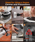 Steps for using the 16-In-1 Upgraded Steam Cleaner With 2500W Motor And 9S Rapid Heating for effective cleaning.
