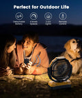 36000mAh Portable Camping Fan With Detachable Batteries Led Light And Remote Four Speeds Rechargeable for outdoor use at night