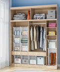 9 Cube White Storage Organizer Set in closet with folded clothes, shoes, and boxes, modular cube shelves for bedroom.