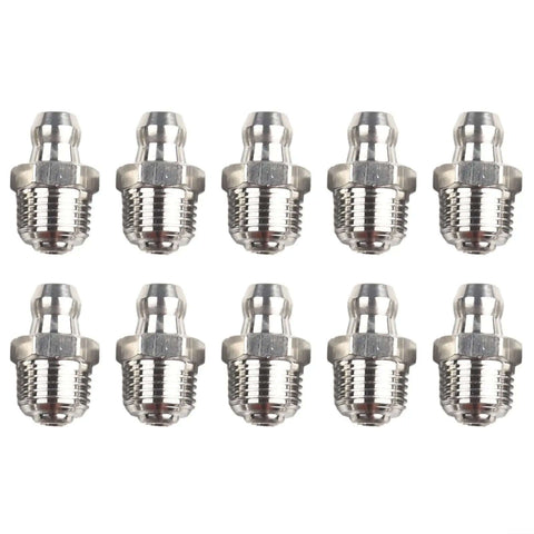 Top Tier Straight Hydraulic Grease Fitting Assortment Kit For M10 X 1mm Thread Made From Rust Resistant 201 Stainless Steel Ideal For Bearings Industrial And Farm Workshop Gear And Heavy Duty Maintenance Jobs, 10-pack