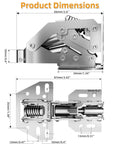 Dimensions and details of Heavy Duty 2 Pack 90 Degree RV Cabinet Hinges With Soft Close Surface Mount For Face Frame And Frameless Cabinets