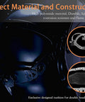 Close-up of auto darkening welding helmet with ultra large viewing screen true color display and 4 arc sensors.