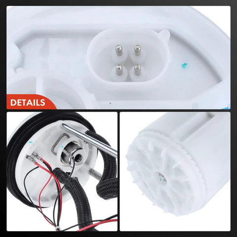Heavy Duty Electric Fuel Pump Module Assembly With Pressure Sensor For Land Rover Discovery 1999 Through 2004 detailed views of connectors and base.