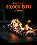 42 Inch Propane Fire Pit Table With Ceramic Top 2 In 1 Fire Table emitting 60,000 BTU flames and glowing lava rocks