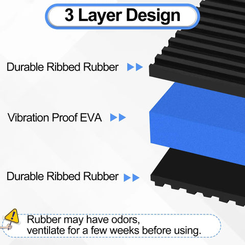 3 layer design of 8 Pack Anti Vibration Pads For Washing Machines And More Ribbed Rubber Damping Mats With Eva Center For Dryers