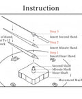 Instructions for assembling Quartz Long Shaft Clock Movement Replacement Kit For DIYers And Home Decor Enthusiasts