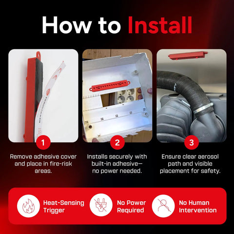 Heat Activated Automatic Fire Suppressant Aerosol Extinguisher Unit For Pickup Truck Rv Camper And Home Garage Instant Trigger setup instructions.